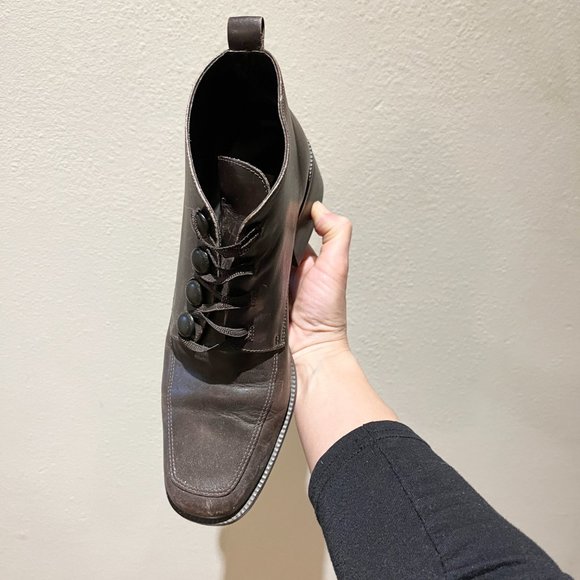 Women's Vintage Brown Leather Ankle Boots w/ Heel  - Brand: Principles - Size 9 - Picture 8 of 12